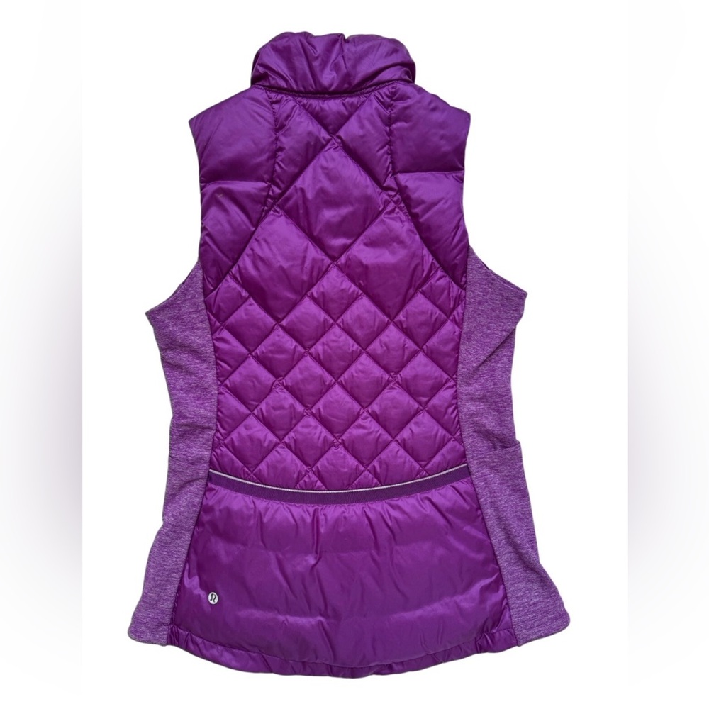 Lululemon Athletica Down For a Run Sz 8 Purple Quilted Full Zip Vest - Picture 7 of 11